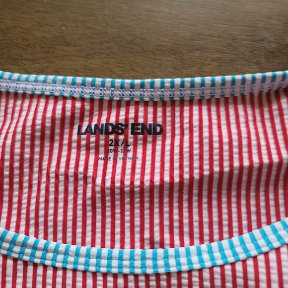 Lands' End Striped Multi Color Rashguard 2x - Picture 2 of 3